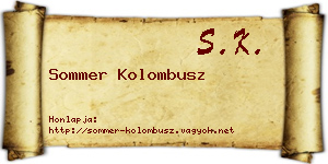 Sommer Kolombusz névjegykártya